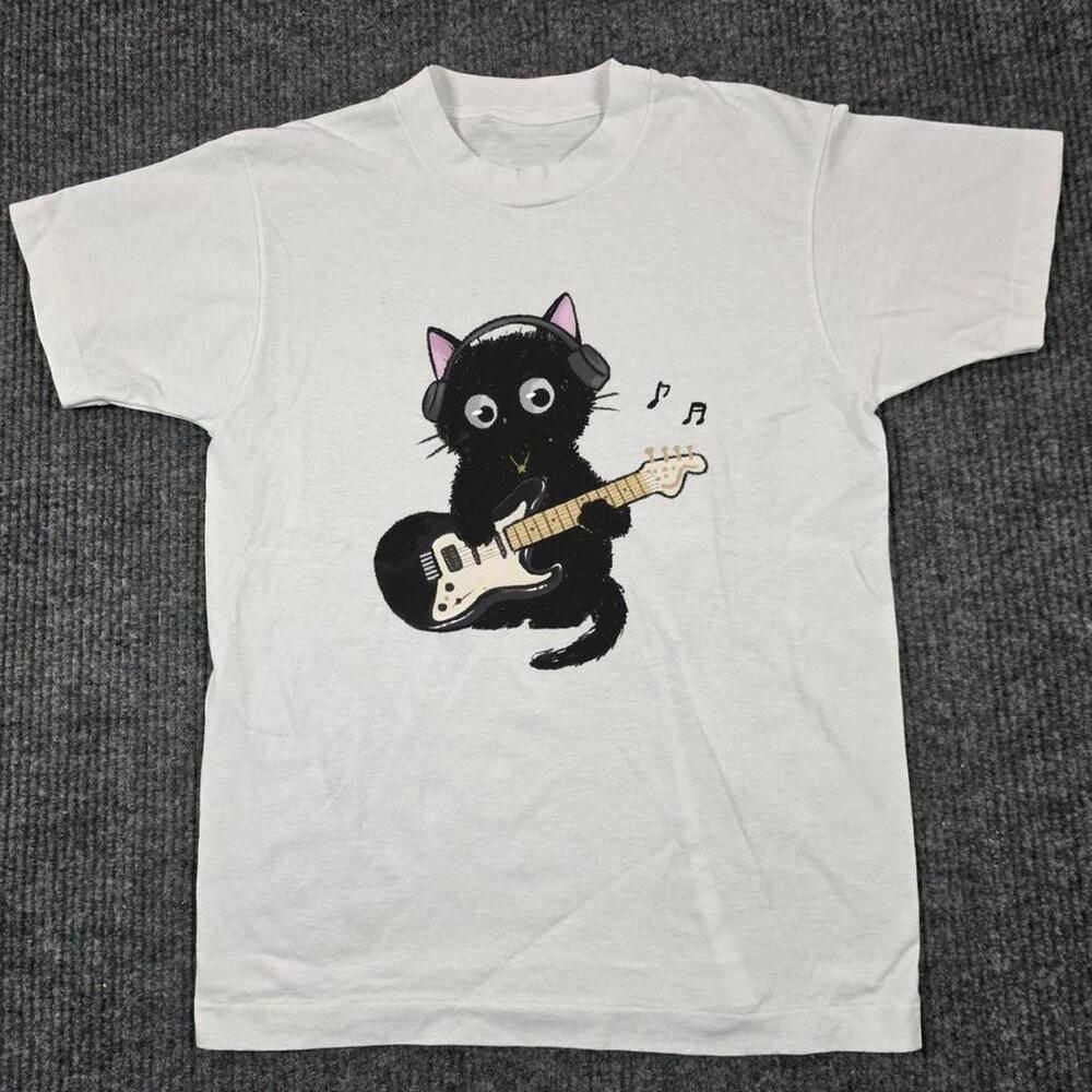 Playing Guitar White T-Shirt